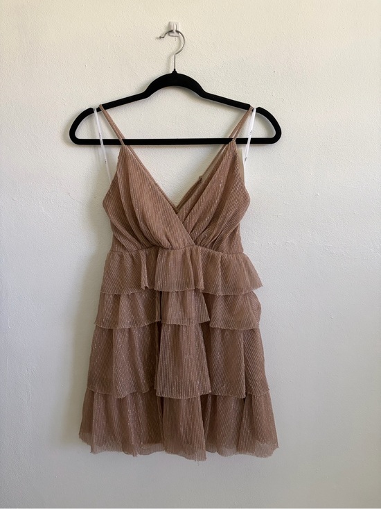 Lulus Dresses & Skirts - Lulu's Shimmery Ruffled Mini Dress in Mauve